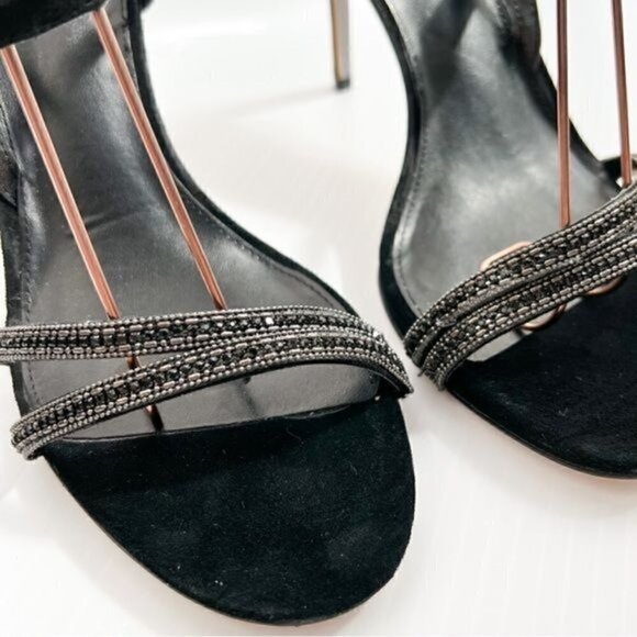 Sam Edelman Heels womens size 10 Black Crystal Daisie Ankle Strapped Sandals - Picture 5 of 13